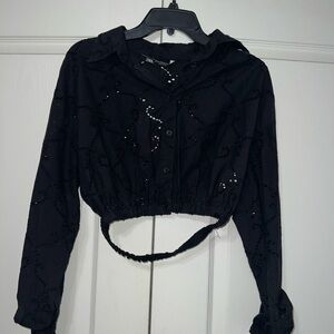 Zara Black Long Sleeve Top